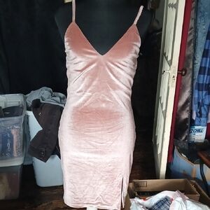 Forever 21 Pink Velvet Mini Dress